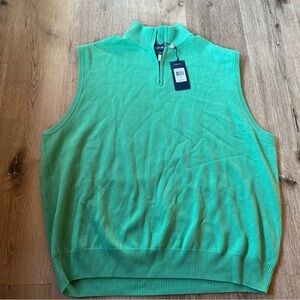 Polo Golf Ralph Lauren Sweater Vest Mens XXL Pullover Green NWT 100% Merino Wool